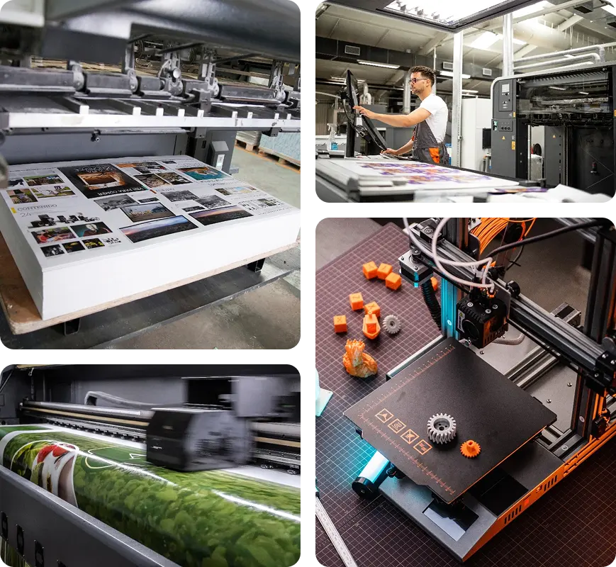 illustrating different printing machines